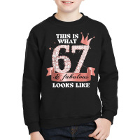 67 & Fabulous I Black Peach Party Group Candid Photo Outfit Youth Sweatshirt | Artistshot