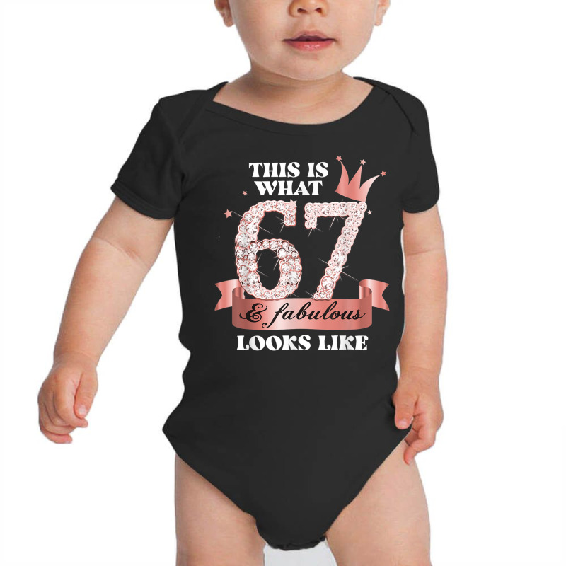 67 & Fabulous I Black Peach Party Group Candid Photo Outfit Baby Bodysuit | Artistshot