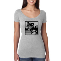 Vintage Woodblock Style Football Print Women's Triblend Scoop T-shirt | Artistshot