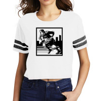 Vintage Woodblock Style Football Print Scorecard Crop Tee | Artistshot