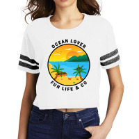 Ocean Lover And Cool Illustration Of A Island Scorecard Crop Tee | Artistshot