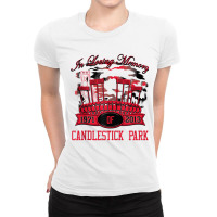 In Loving Memory Of Candlestick Park San Francisco Tank Top Ladies Fitted T-shirt | Artistshot