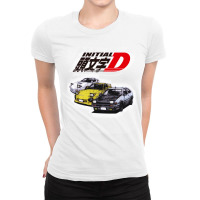 Initial D Ae86 _ Rx7 Sketch Ladies Fitted T-shirt | Artistshot