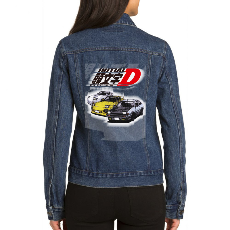 Initial D Ae86 _ Rx7 Sketch Ladies Denim Jacket by PRISCILLABIRD | Artistshot