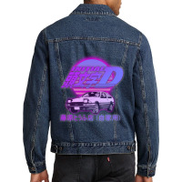 Initial D Ae86 Retro Synthwave Men Denim Jacket | Artistshot