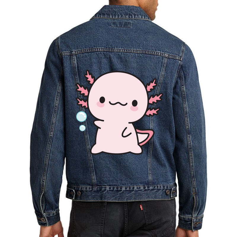 Cute Axolotl Salute Men Denim Jacket by Min03 | Artistshot