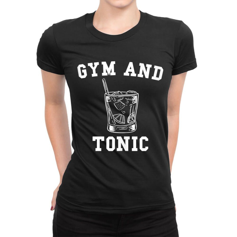 Gym And Tonic Tank Top Ladies Fitted T-Shirt by cm-arts | Artistshot