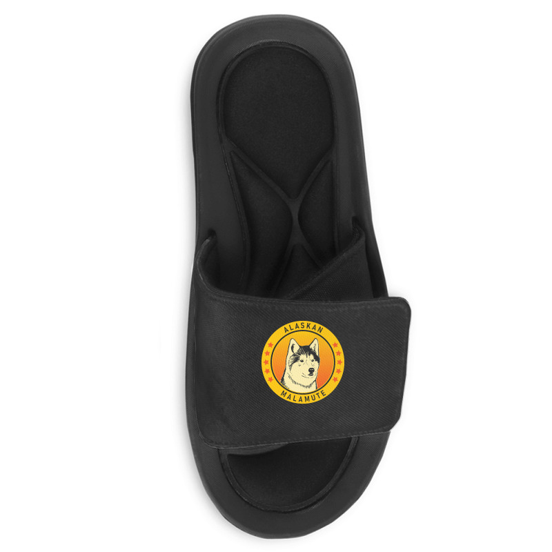 Alaskan Malamute Alaskan Malamute Dog Portrait Slide Sandal | Artistshot