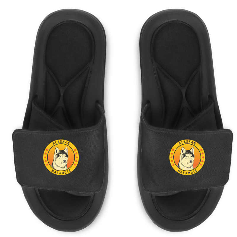 Alaskan Malamute Alaskan Malamute Dog Portrait Slide Sandal | Artistshot