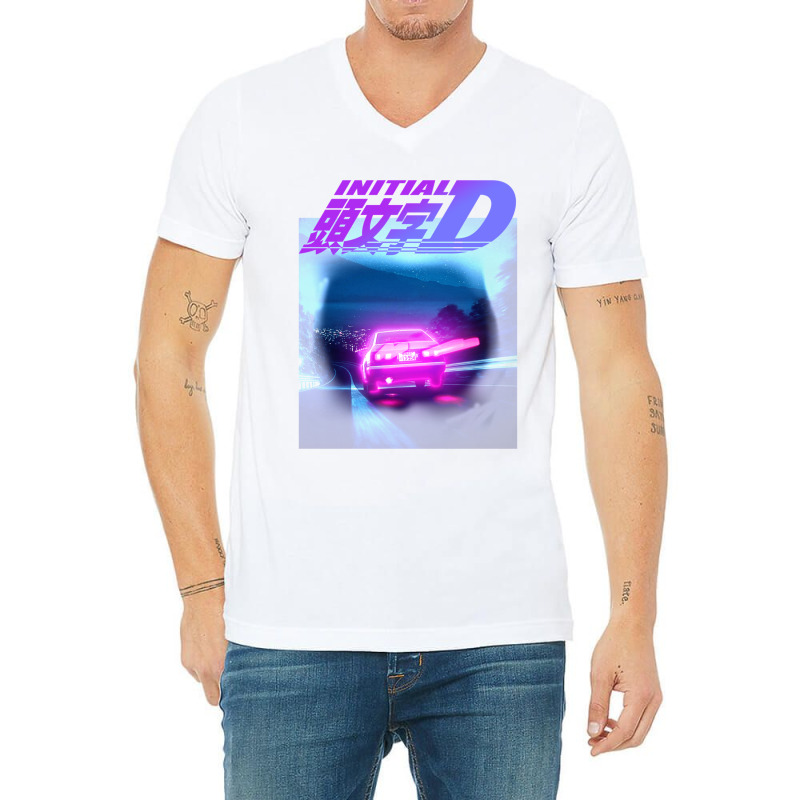 Initial D Neon Light Ae86 V-neck Tee | Artistshot