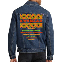 Kwanzaa Principles African American Celebration Graphic T Shirt Men Denim Jacket | Artistshot