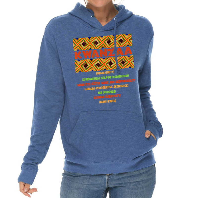 Kwanzaa Principles African American Celebration Graphic T Shirt Lightweight Hoodie by claudettemeskqx | Artistshot