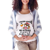 Pitbull Dog I Work Hard So My Pitbull Can Have A Better Likepitbull Mo Maternity Scoop Neck T-shirt | Artistshot