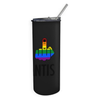 Fck Desantis X 2 - Censored With 2 Rainbow Middle Fingers Skinny Tumbler | Artistshot