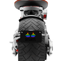 Fck Desantis X 2 - Censored With 2 Rainbow Middle Fingers Motorcycle License Plate | Artistshot