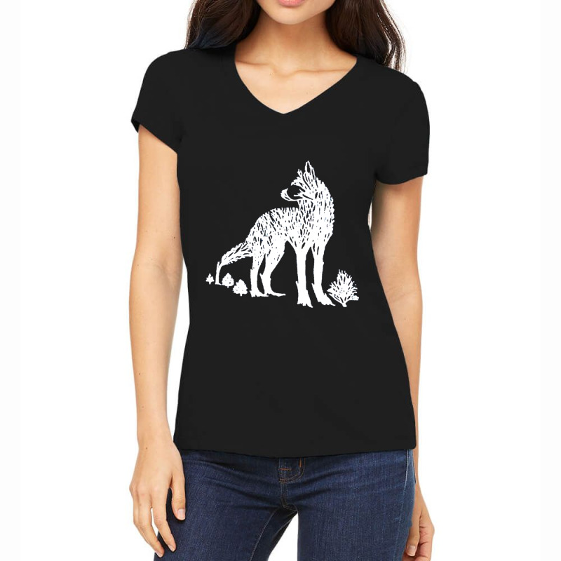 Floral Wolf Women's V-Neck T-Shirt by cm-arts | Artistshot