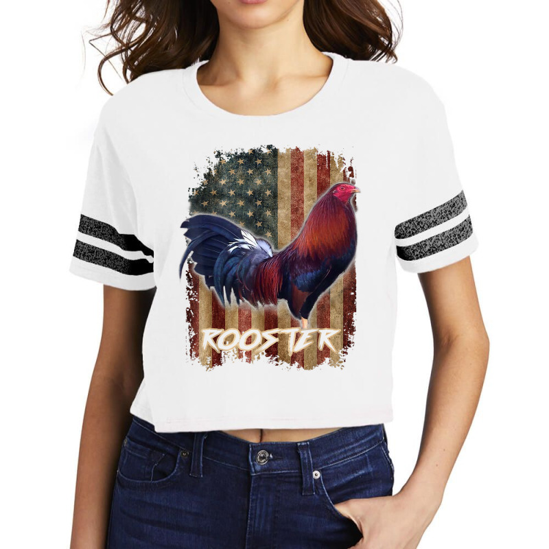 Rooster Shirt Cock Fight Us Flag T Shirt Scorecard Crop Tee by cm-arts | Artistshot