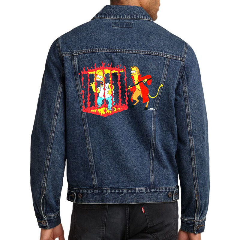 Homer In Devil's Cage The Simpsons Men Denim Jacket by Piscok | Artistshot