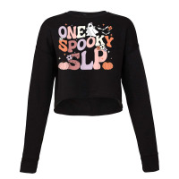 Cute One Spooky Slp Speech Language Pathologist Halloween T Shirt Cropped Sweater | Artistshot