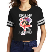 Brooms Are For Amateurs Witch Flamingo Brooms Are For Amateurs Funny W Scorecard Crop Tee | Artistshot