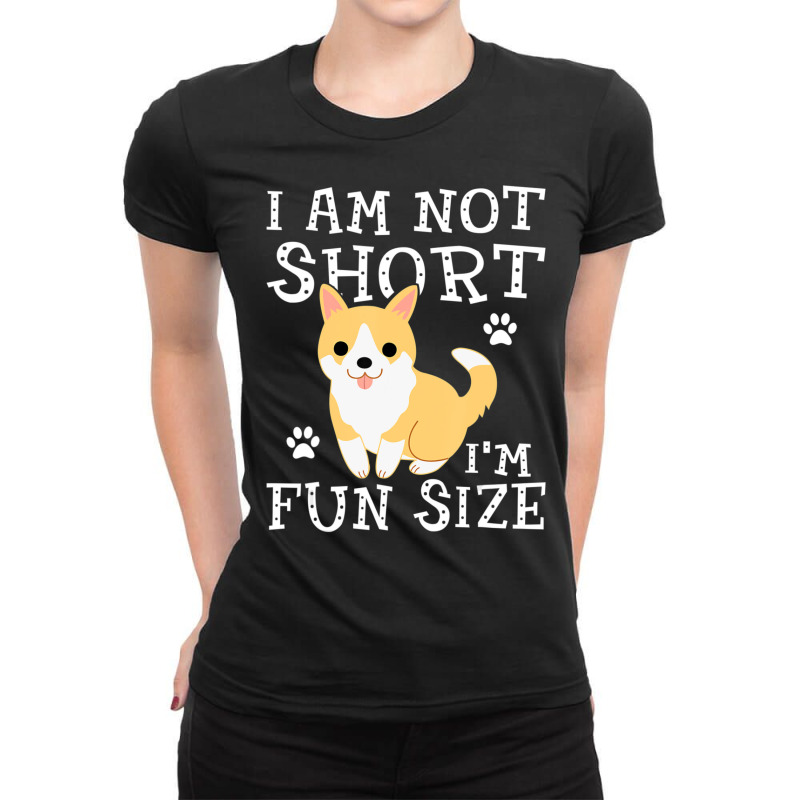 I'm Not Short I'm Fun Sized Shiba Inu Dog Ladies Fitted T-Shirt by cm-arts | Artistshot