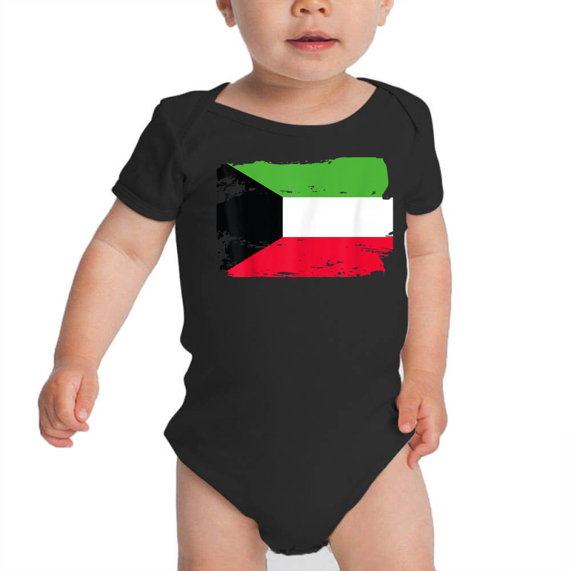 Official Kuwait Flag Kuwaiti Country Pride Vintage T Shirt Baby Bodysuit by cm-arts | Artistshot