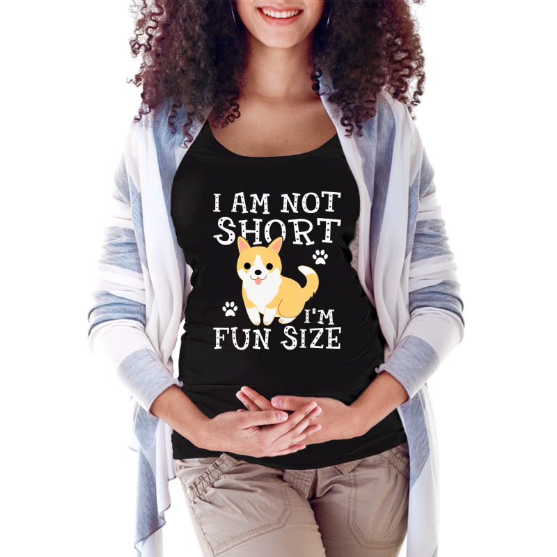 I'm Not Short I'm Fun Sized Shiba Inu Dog Maternity Scoop Neck T-shirt by cm-arts | Artistshot