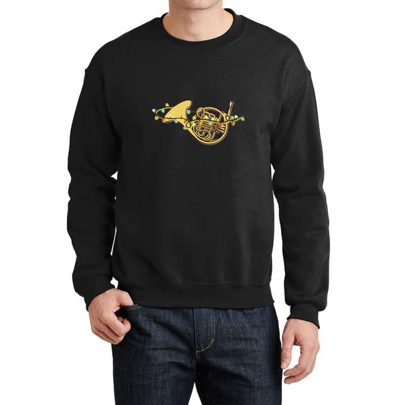 Musical Instrument   French Horn Lights Up 1 Crewneck Sweatshirt by JAMESDSHARP | Artistshot