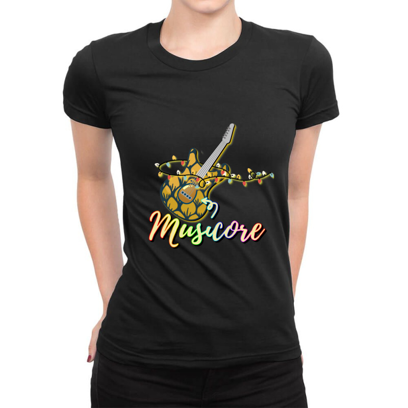 Musical Instrument   Pineapple Guitar Lights Ladies Fitted T-Shirt by JAMESDSHARP | Artistshot