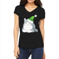 American Shorthair Christmas American Shorthair Cat With Love Women's V-neck T-shirt | Artistshot