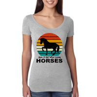 Horse Just A Girl Who Loves Horses Horseman Cattle Women's Triblend Scoop T-shirt | Artistshot