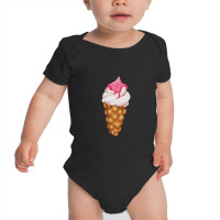 Bubble Waffle Ice Cream  Egg Bubble Waffle Vanilla Ice Cream 4 Baby Bodysuit | Artistshot