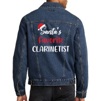 Santas Favorite Clarinetist Gift Christmas Clarinet Funny Men Denim Jacket | Artistshot