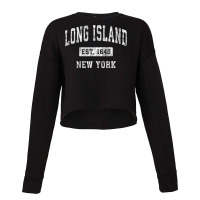 Long Island New York Ny Vintage Established Sports Design Sweatshirt Cropped Sweater | Artistshot