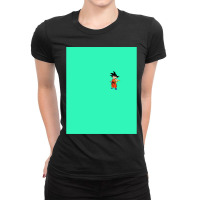 Goku Minimal Flat Art Work Gift Ladies Fitted T-shirt | Artistshot