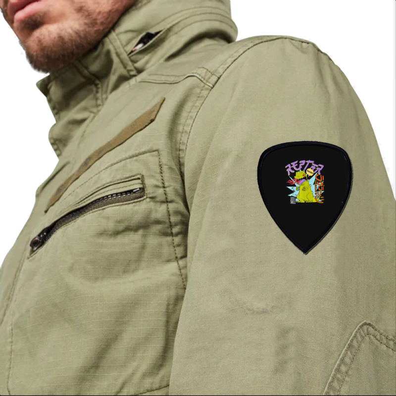 Rugrats Reptar Kanji Fire Sketch Shield S Patch | Artistshot