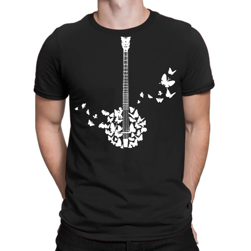 Banjo Instrument T  Shirt A Banjo Instrument With Beautiful Butterflie T-Shirt by pfahey | Artistshot