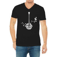 Banjo Instrument T  Shirt A Banjo Instrument With Beautiful Butterflie V-neck Tee | Artistshot