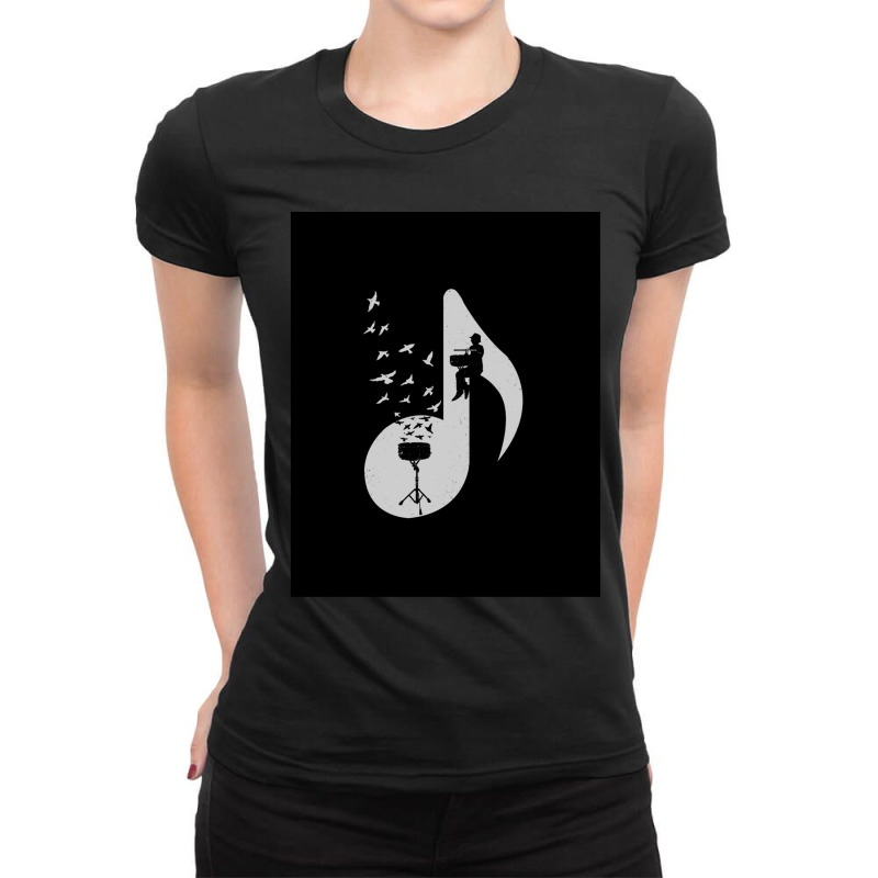 Musical Note   Snare Drum Ladies Fitted T-Shirt by JAMESDSHARP | Artistshot