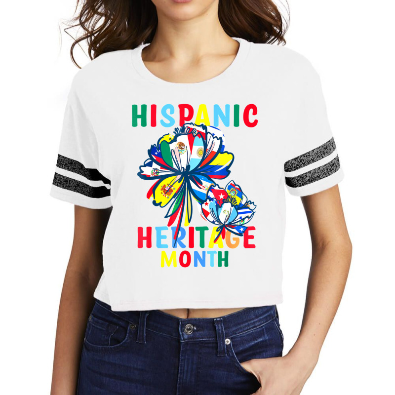 Hispanic Heritage Month Latino Countries Flags Sunflower (2) Scorecard Crop Tee by JENNYKISS | Artistshot