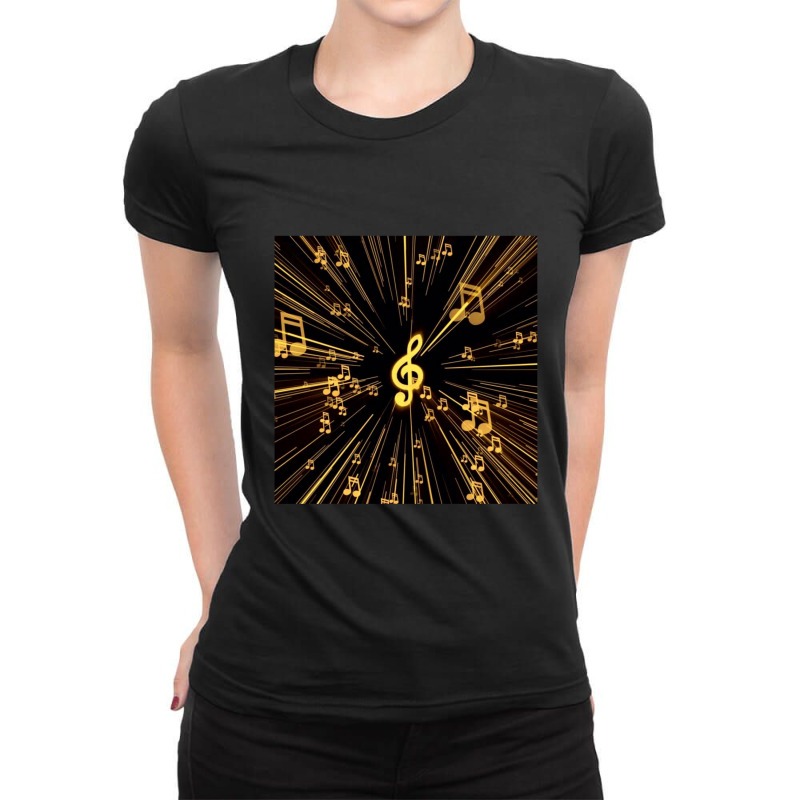 Musical Notes Ladies Fitted T-Shirt by JAMESDSHARP | Artistshot