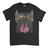 Rock & Roll Free Spirit World Tour Guitar Fire Wings Thunder Classic T-shirt | Artistshot