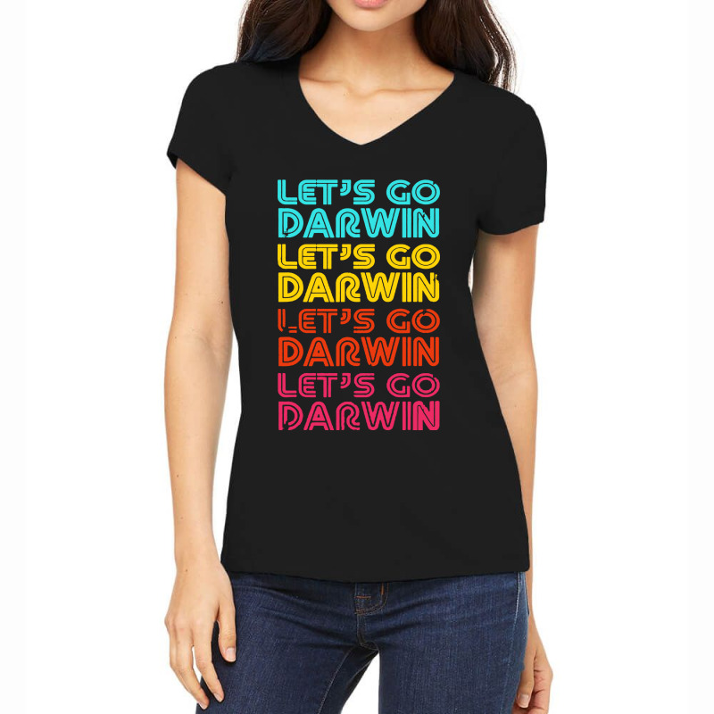 Lets Go Darwin Women's V-Neck T-Shirt by hani shop | Artistshot