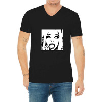 Belle Delphine Black & White V-neck Tee | Artistshot