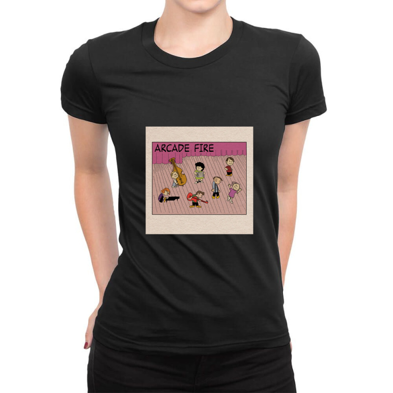 Arcade Fire Cartoon Ladies Fitted T-Shirt by LarryCory | Artistshot