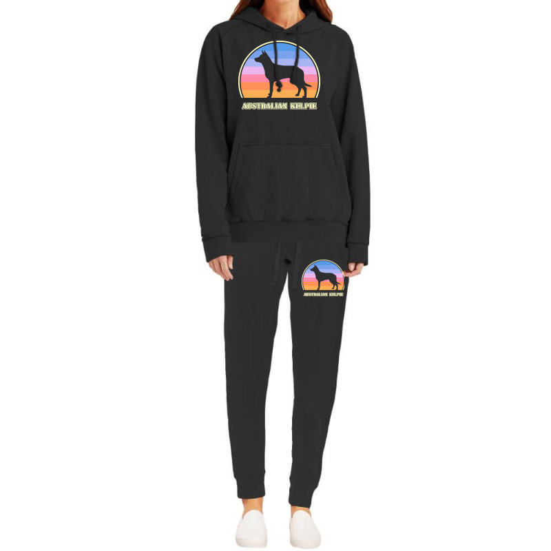 Australian Kelpie Australian Kelpie Vintage Sunset Dog Hoodie & Jogger set by relativemedulla | Artistshot