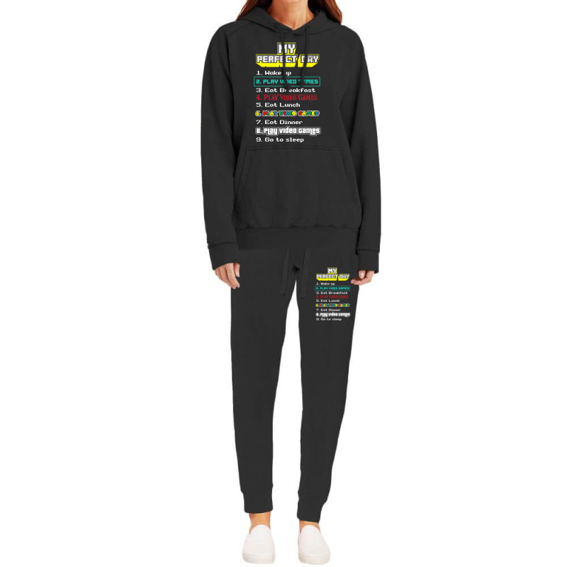 My Perfect Day Play Video Games Gamer Hoodie & Jogger Set | Artistshot