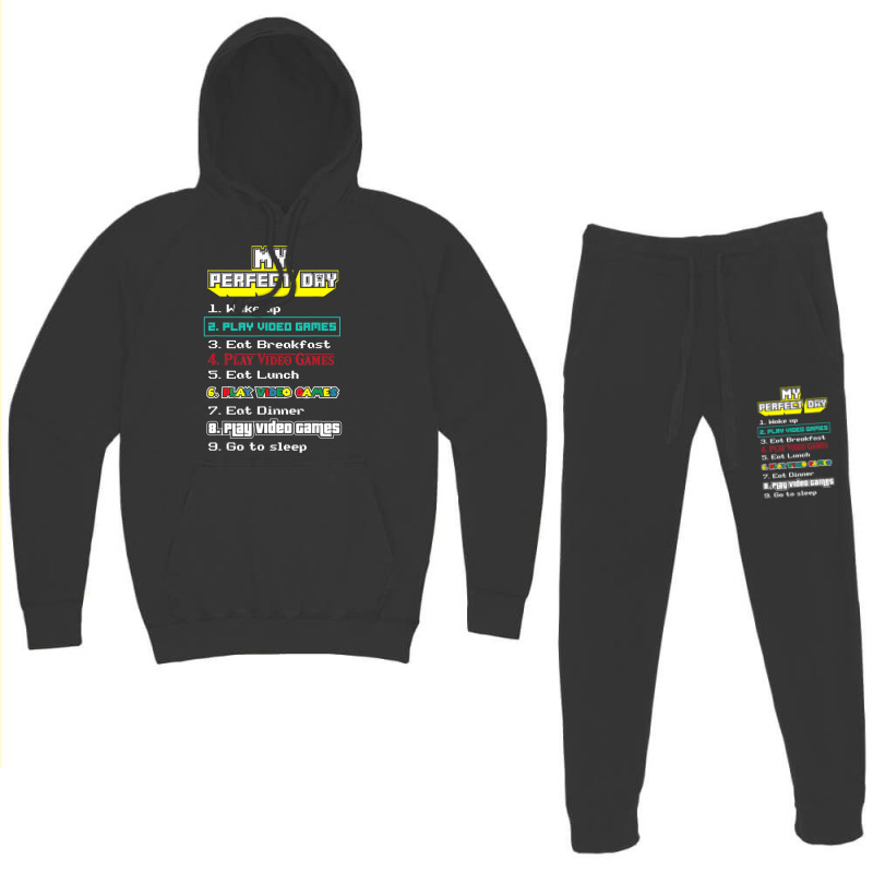 My Perfect Day Play Video Games Gamer Hoodie & Jogger Set | Artistshot