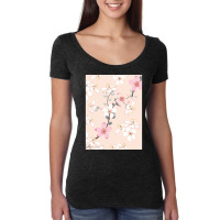 Seamless Pattern Pink Wild Flowers Isolated Pastel Women's Triblend Scoop T-shirt | Artistshot