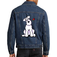 White Schnauzer Sweetheart Gift Men Denim Jacket | Artistshot